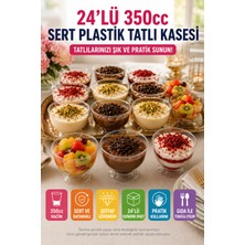 Open Home Concept 24'lü 350 cc Şeffaf Sert Plastik Tatlı Kasesi Kullan At Parti Davet Aşure Muhallebi Sunum Kase Seti!