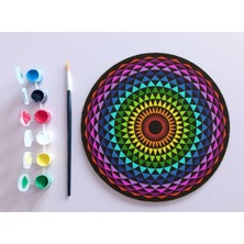 Ayrex Ahşap Mandala 20X20 cm Daire Mdf Üzerine Uv Baskı Modeller- Desenli2 Mandala Set Boyama