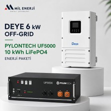 Deye 6 Kw Off-Grid + Pylontech 10 Kwh Lifepo4 Enerji Paketi