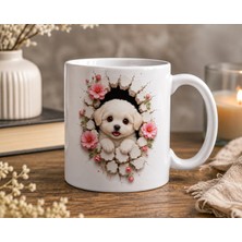 Bkc Ticaret Duvarlarını Yık Serisi | 3D Efektli Sevimli Köpek Yavrusu | Çift Taraflı Baskılı Seramik Kupa | 300 ml Premium Kahve Kupası