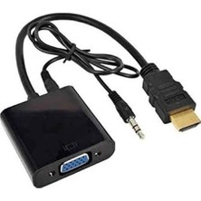 Ayrex HDMI To VGA Ses Destekli Monitör Dönüştürücü Kablo Çevirici Adaptör