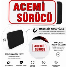 Mega Oto Market Acemi Şoför - Acemi Sürücü Magneti Tak Çıkar Manyetik Araba Bagaj Uyarı Levhası - Acemi Sürücü