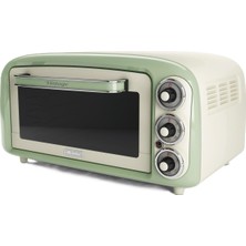 Ayrex Ariete Vintage Fırın Yeşil 0979/04 - Pizza Fırını, 1380 Watt, 18 Litre Kapasite, 3 Pişi