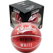 Beşiktaş Yeni Aurora Serisi Lisanslı Logo ve Yazı Baskılı 7 Numaralı Parlayan Yüzey Kaplamalı Kauçuk Malzemeli Premium Kutulu Jelatinli Basketbol Topu