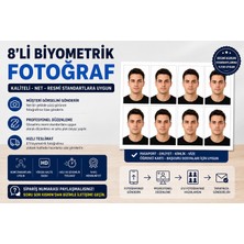 Cantex Tech 8 Adet 5x6 cm Biyometrik Vesikalık Fotoğraf | Ehliyet ve Kimlik Uyumlu