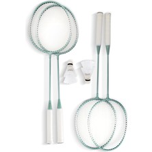 Ayrex Gym Badminton File Raket Top Seti 4 Raket, 4 Top, Çanta Platformlu File