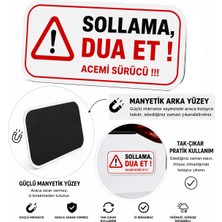 Mega Oto Market Acemi Şoför - Acemi Sürücü Magneti Tak Çıkar Manyetik Araba Bagaj Uyarı Levhası - Sollama Dua Et
