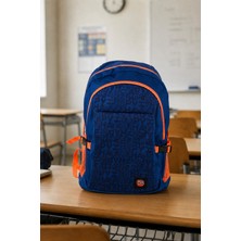 Biggdesign Moods Up Happy Su Geçirmez Kumaşlı 15.6 inç Laptop Uyumlu Okul Sırt Çantası Lacivert
