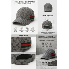 Özkurt Ticaret Unisex Monogram Desenli Cırtlı Ayarlanabilir Spor Kasket Şapka (Premium Seri)