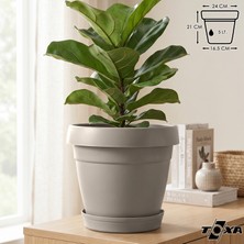 1 Adet 5,5 Litre Mono Saksı Tabaklı Drenaj Delikli Plastik Çiçek Saksısı