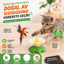 Mianna Kedi Oyuncağı Hareketli Kuşlu Tüylü Zıplayan Çiçek Oyuncak – İnteraktif Eğlenceli Oyun Seti