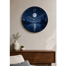AA Shop Doğa ve Manzara Desenli Dekoratif Baskılı Ahşap Duvar Saati 45 cm Sessiz Akar Mekanizma 871