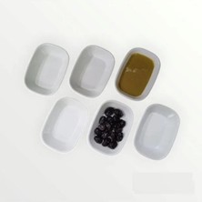 Poliva Home 12 Adet 12X9CM Beyaz Melamin Mini Kayık Kahvaltı Tabağı Çerez Lokanta Tabldot Serpme Kahvaltı Ideal
