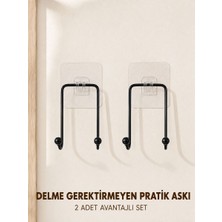 2 Adet Çok Amaçlı Yapışkanlı Askı Ev Mutfak Banyo Düzenleyici
