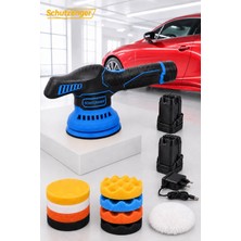 SCHUTZENGER 10-900S Şarjlı 12 Parçalı Set Pasta Cila Zımpara Polisaj Makine Armut Batarlı Pro Mavi