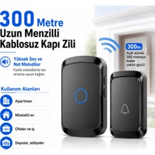 Polham 300 Metre Uzun Menzilli Kablosuz Kapı Zili, Ev, Ofis, Iş Yeri, Yazlık Için Yüksek Sesli Kapı Zili