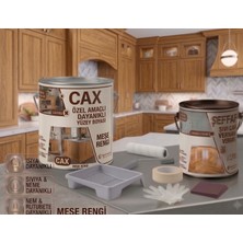 CAXCOLORS Cax Özel Amaçlı Dayanıklı Yüzey Boyası ve Şeffaf Sıvı Cam Vernik Seti + Uygulama Seti