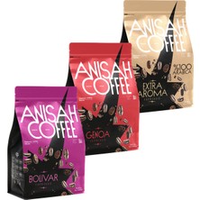 Anisah Coffee Espresso Çekirdek Kahve Seti | 3x1000gr | Bolivar, Genoa, Extra Aroma