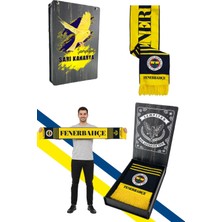 Unısex Sarı Lacivert Fenerbahçe Dokuma Atkı Uv Kutu Hediyeli