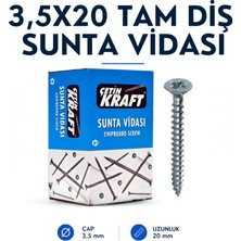 Çetin Kraft Dın 7505A Yhb Sivri Uçlu Tam Diş Sunta Vidası 3,5X20 1000 Adetli Kutu