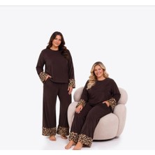 Yare Büyük Beden Kadife Peluş Kollu Pijama Takımı