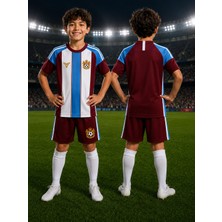Rüya Vadisi Çocuk Halı Saha Futbol Forması Seti Bordo-Beyaz Forma+Şort+Çorap