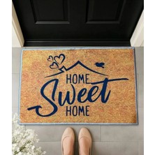 Rotanev Ev Figürlü Home Sweet Home Retro Tasarım Dekoratif Kapı Önü Paspası 40X60CM