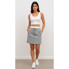 Lyvean Çift Kemerli Mini Çan Etek
