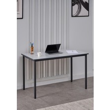 Sehpol Çalışma Masası 125X65 cm (Lava - Gri - Kenarları Antrasit Bantlı)