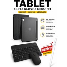 Rabbit Tech iPad A16 11inç 2025 Uyumlu Standlı Tablet Kılıfı + Tablet Kalemi + Bluetooth Klavye Mouse Set