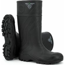 Hexaboots O4 Poliüretan Iş Çizmesi, Çelik Burunsuz, Kaymaz Taban, Siyah