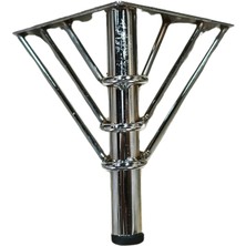 12 cm Parlak Krom Metal Tel Mobilya Ayağı - Baza, Koltuk, Tv Ünitesi Ayağı (4'lü Paket)