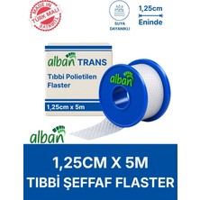 Alban Pe 1,25CM X5M Şeffaf Perforeli Tıbbi Flaster. Hipoalerjenik, Nefes Alabilen, Cilde Dost, Suya Dayanıklı