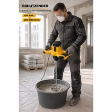 SCHUTZENGER W-9000V Bakır Sargı Boya Alçı Harç Kimyasal Karıştırıcı Devir Ayarlı Mikser Sarı Profesyonel Alman