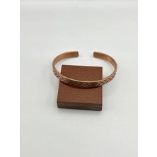 Badiva.co Ünisex Desenli Bakır Kelepçe Bileklik 6.5cm No3