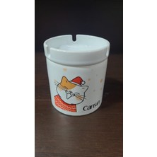Es Dekor Cansın Isimli Özel Seramik Küllük-Kedi Temalı Dekoratif Ürün Popüler Hediyelik