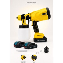 SCHUTZENGER W400V Çift Akülü Boya Tabancası Püskürtme Ilaçlama Da Kullanılır Yüksek Basınçlı Duvar Bahçe Boyalama Sarı Pro Seri