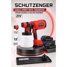 SCHUTZENGER 7-900W Şarjlı Boya Vernik ve Ilaçlama Makinesi Yüksek Basınç Püskürtme Kırmızı Seri