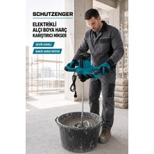 SCHUTZENGER W-8000V Bakır Sargı Boya Alçı Harç Kimyasal Karıştırıcı Devir Ayarlı Mikser Mavi Profesyonel Alman