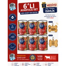 Flexi For 6'lı Avantajlı Set Postbiyotikli Biftekli Yetişkin Köpek Yaş Maması + Özel Tasarım Isimlik Hediye