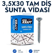 Çetin Kraft Dın 7505A Yhb Sivri Uçlu Tam Diş Sunta Vidası 3,5X30 1000 Adetli Kutu