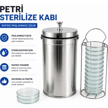 Labolist Petri Sterilize Kabı Rafsız Paslanmaz Çelik