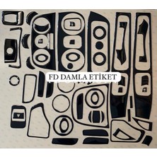 FD Damla Etiket Fiat Fiorino Full Set Maun, Konsol, Torpido Kaplama Seti Piano Black Siyah Renk