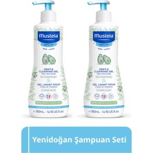 Mustela Organik Avokado İçeren Yenidoğan Bebek  Göz Yakmayan Şampuanı Saç, Vücut 500 ml x2