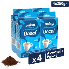 Lavazza Decaf Kafeinsiz Öğütülmüş Filtre Kahve 4'lü Avantaj | 250 gr x 4 Paket | Makine, French Press, Moka Pot Uyumlu
