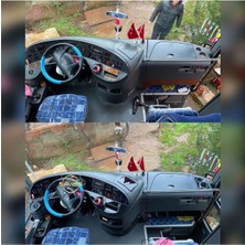 FD Damla Etiket Mercedes Travego Full Set Parlak Siyah Torpido Maun Kaplama,konsol Kaplama (Parlak Siyah)