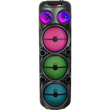 Başkenttekno GD-2887 Dijital LED Göstergeli Mikrofonlu Rgb Tws 8 Inç Stereo Bass Kablosuz Karaoke Hoparlör