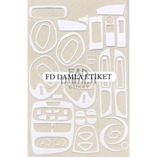 FD Damla Etiket Renault Clio 4 Joy Torpido Konsol Trim Ön Göğüs Maun Kaplama Beyaz Renk Set