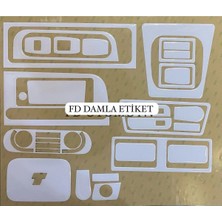 FD Damla Etiket Fiat Tofaş Kartal Slx Torpido, Konsol, Trim, Göğüs Maun Kaplama Beyaz Renk Özel Dizayn