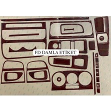 FD Damla Etiket Fiat Linea Torpido, Konsol, Trim, Göğüs Kaplama Seti Maun Renk
